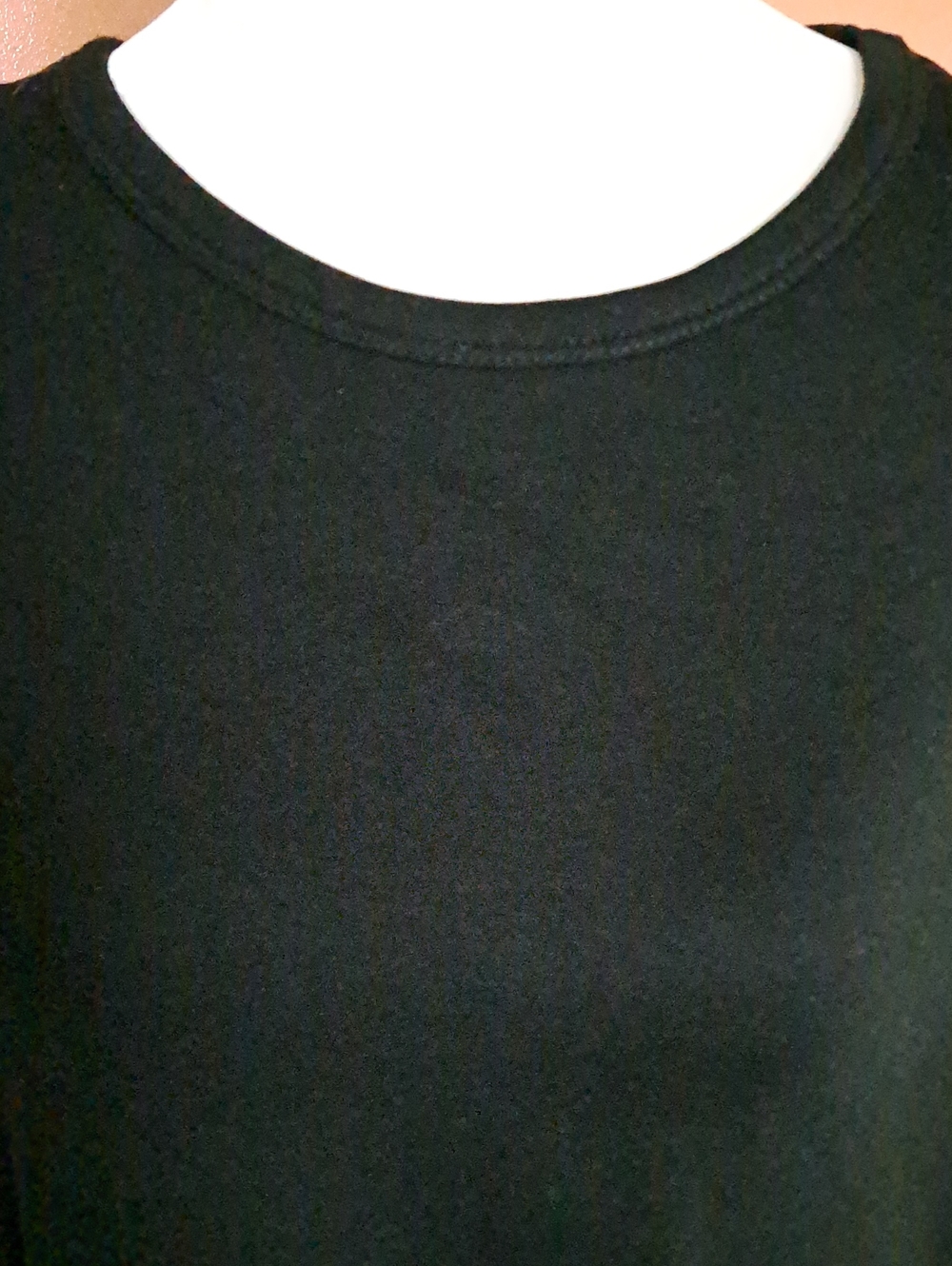 Anne Klein Black Long Lace Sleeved Crewneck Tee